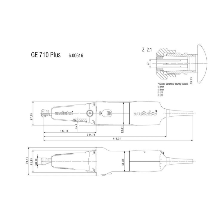فرز انگشتی متابو مدل GE710 PLUS گلو بلند ۷۱۰ وات