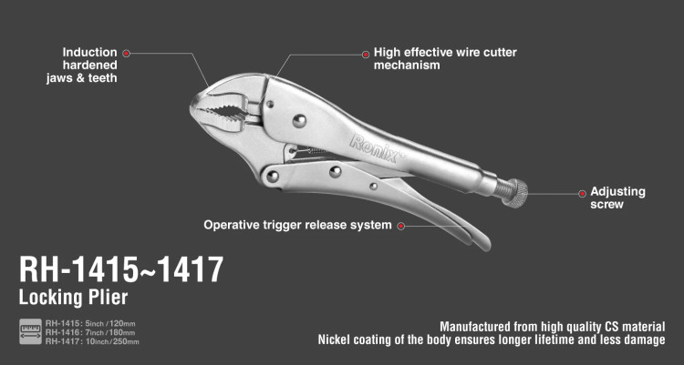 انبر قفلی رونیکس مدل RH-1416 سایز 7 اینچ